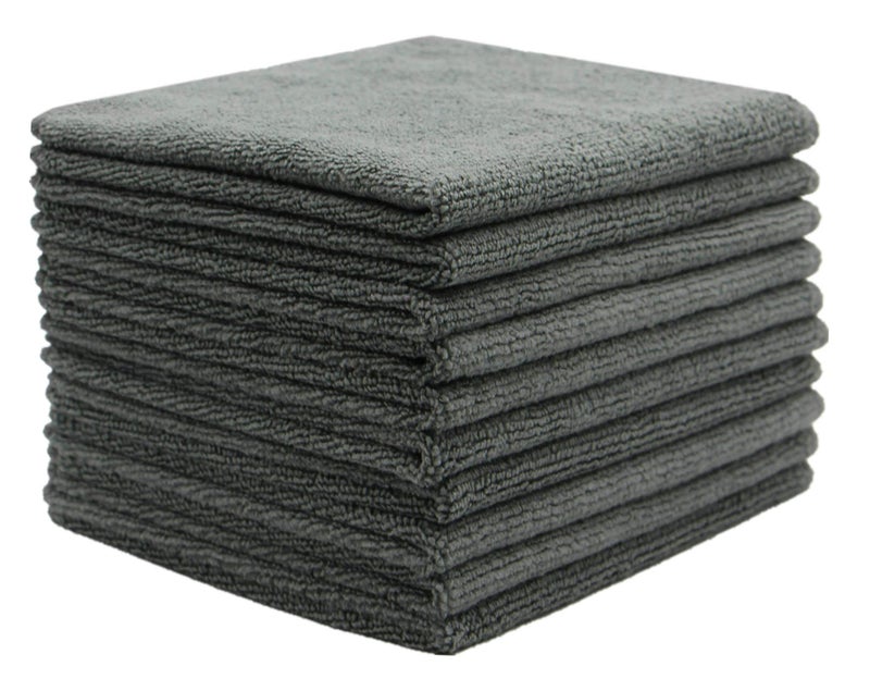 VeraSong Microfiber Dish Cloths Ultra Absorbent Kitchen Dish Rags for Washing Dishes Fast Drying Cleaning Cloth 12InchX12Inch 10 Pack Gray - Image 2